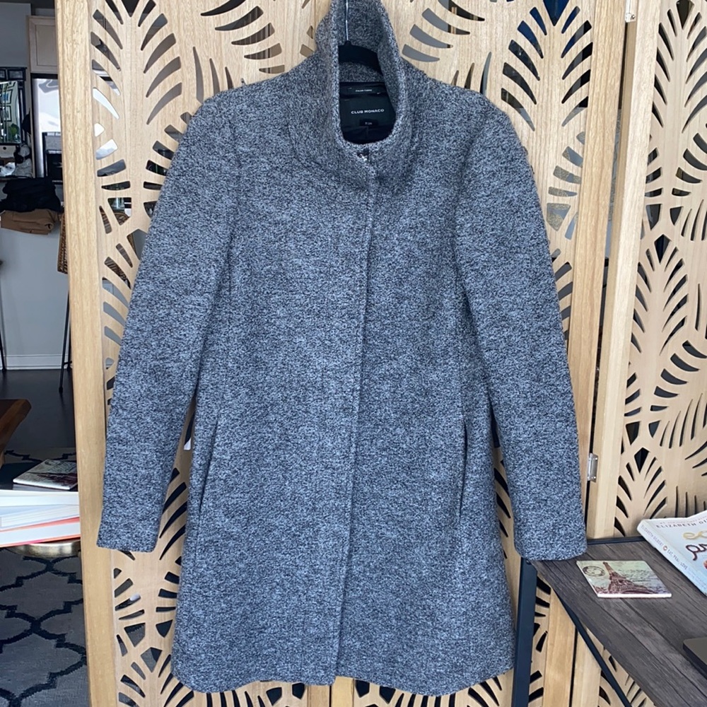 Club Monaco 100% Wool Zip Peacoat